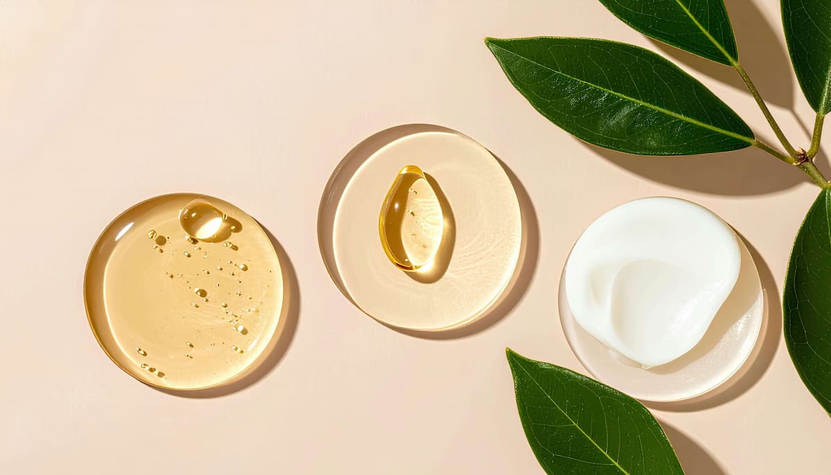 Skincare morning routine products laid out on a clean surface