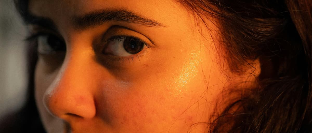 Woman with natural glowing skin close up