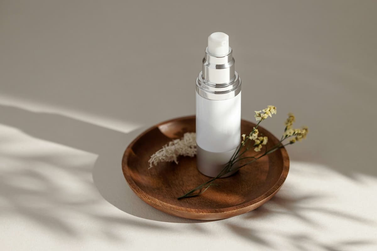 Retinol vitamin A serum bottle for skincare routine